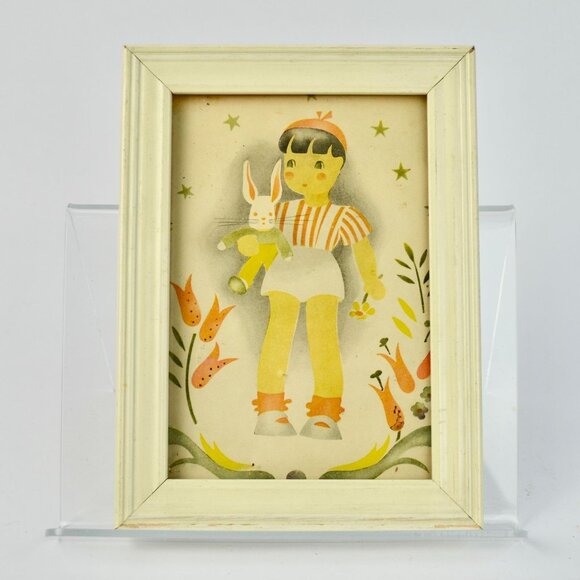 Vintage Helen Lietta Print Boy Rabbit Framed - Picture 1 of 4